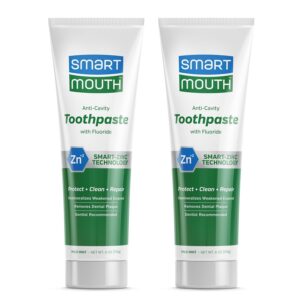 SmartMouth Premium Zinc Ion Toothpaste – Whitening – with Fluoride – Refreshing, Anti-Cavity Toothpaste for Adults – Strengthens Enamel – Mild Mint Flavor, 6 oz (2 Pack)