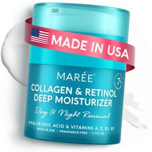 MAREE Face Moisturizer Retinol Cream for Face – Wrinkle Cream for Women – Facial Moisturizer with Collagen – Crema Hidratante Para la Cara for Skin Tightening