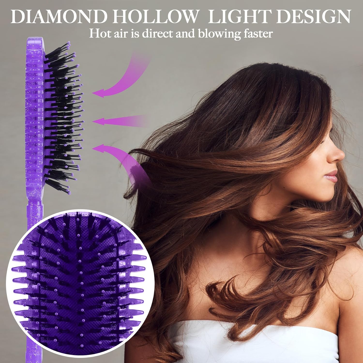 Curly Hair Brush Defining, Volume Curl Defining Brush for Effortlessly Detangling Shaping and Styling Women's Curls, Reduce Pulling (Flash Purple) - Image 4