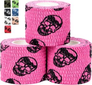 Gymreapers Hook Grip Weightlifting Tape (3 Pack) Premium Adhesive Thumb Skull Tape for Finger Protection, Powerlifting, Exercise & Cross Training – Athletic Sweat Proof Tape