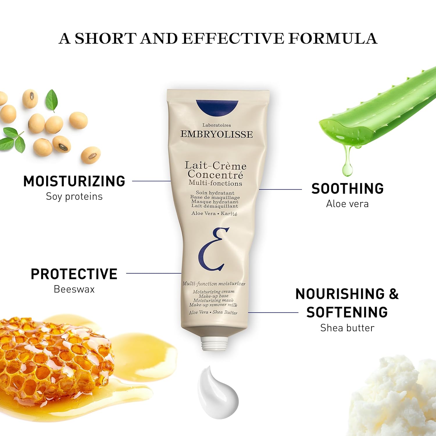Embryolisse Lait-Crème Concentré, Multifunction Daily Moisturizer, Primer, and Makeup Remover, Suitable for All Skin Types. French Face Cream With Shea Butter & Aloe Vera - Image 3