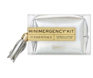 Pinch Provisions Metallic Minimergency Kit, Includes 17 Travel-Sized Cosmetic Essentials, Convenient for Purses, Emergency Beauty Accessories, Gifts for Holiday’s & Birthday’s, Silver