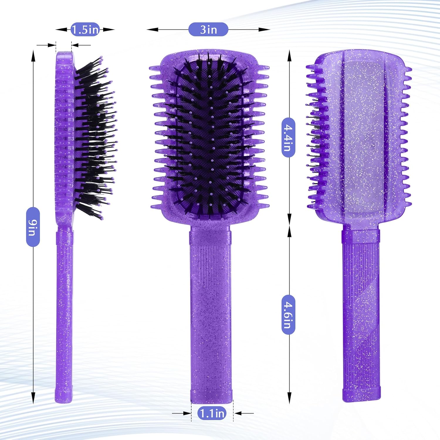 Curly Hair Brush Defining, Volume Curl Defining Brush for Effortlessly Detangling Shaping and Styling Women's Curls, Reduce Pulling (Flash Purple) - Image 7