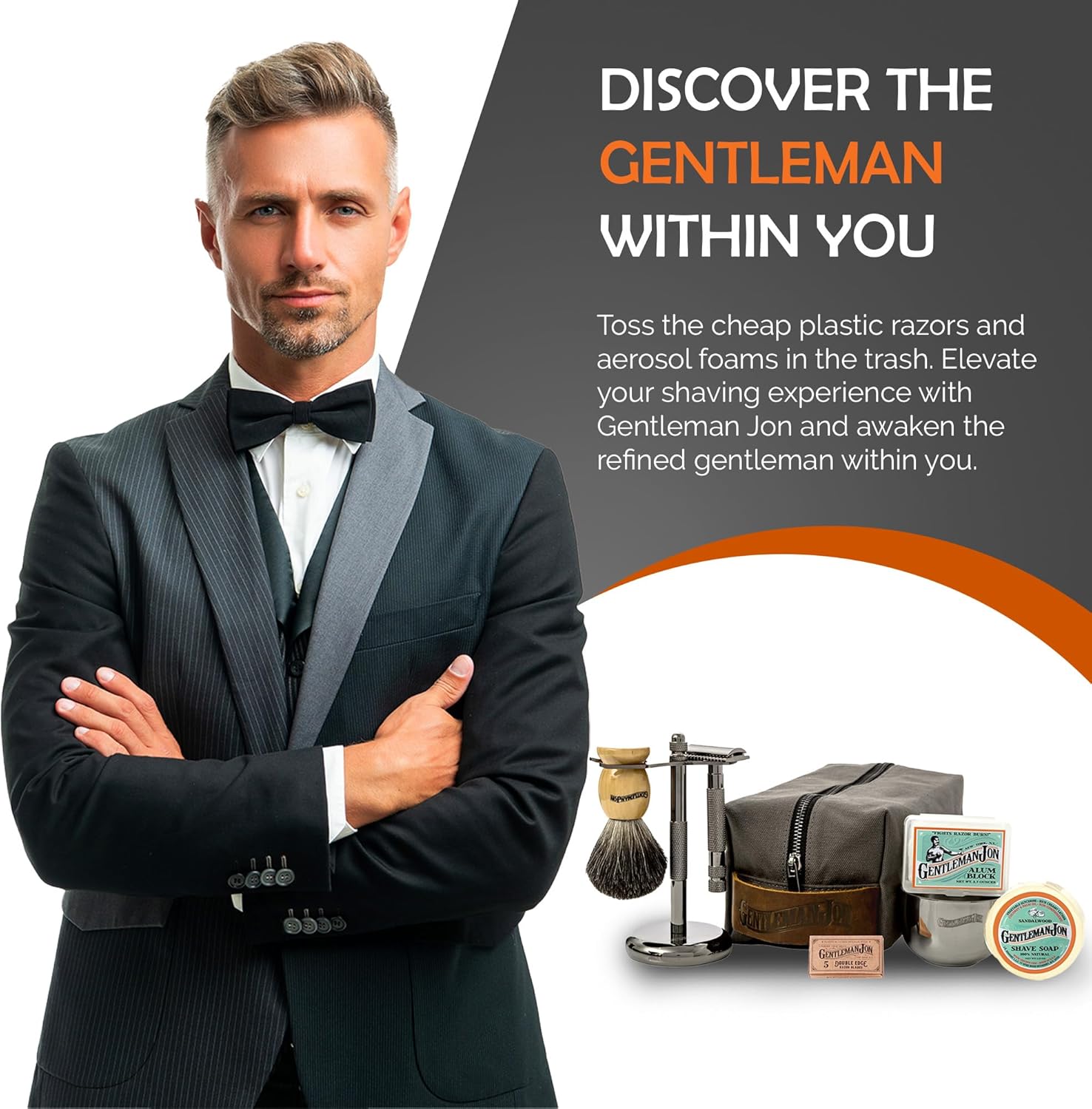 Deluxe Vintage Wet Shave Grooming Set for Men - Safety Razor, Brush, Alum Block, Soap, Bowl, Blades, Stand & Dopp Kit - Image 7