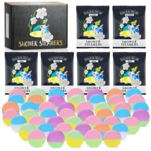 48pcs Aromatherapy Shower Steamers – Relaxation Birthday Christmas Set for Women and Men, Shower Bombs Tablets for Stress Relief and Self Care, Luxury Home Spa