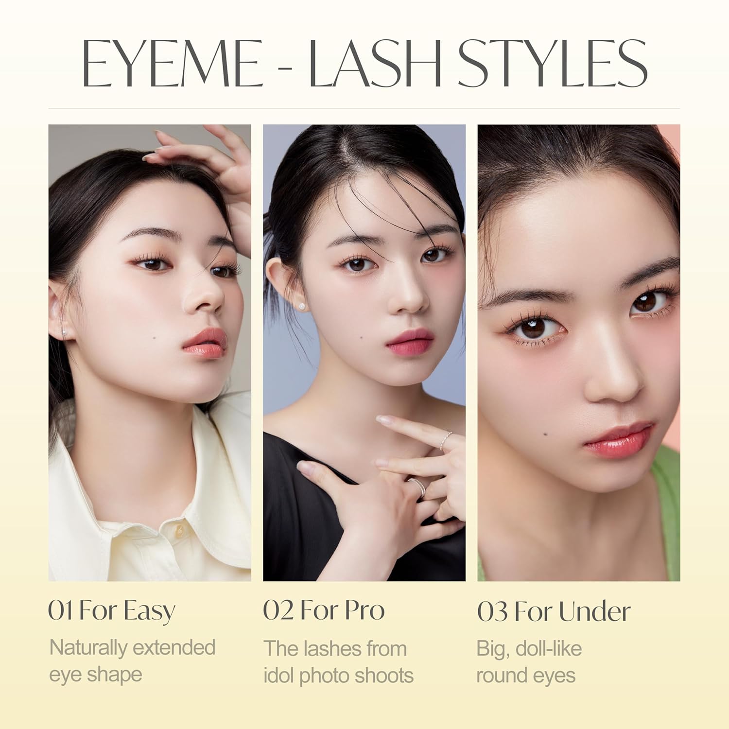 EYEME Eyelash x Artist Collaboration NO.03 – 5 Set Pack, Soft & Natural False Eyelashes, Lightweight Lashes for a Subtle Yet Defined Lash Enhancement, Glue Not Included, K-Beauty - Image 6