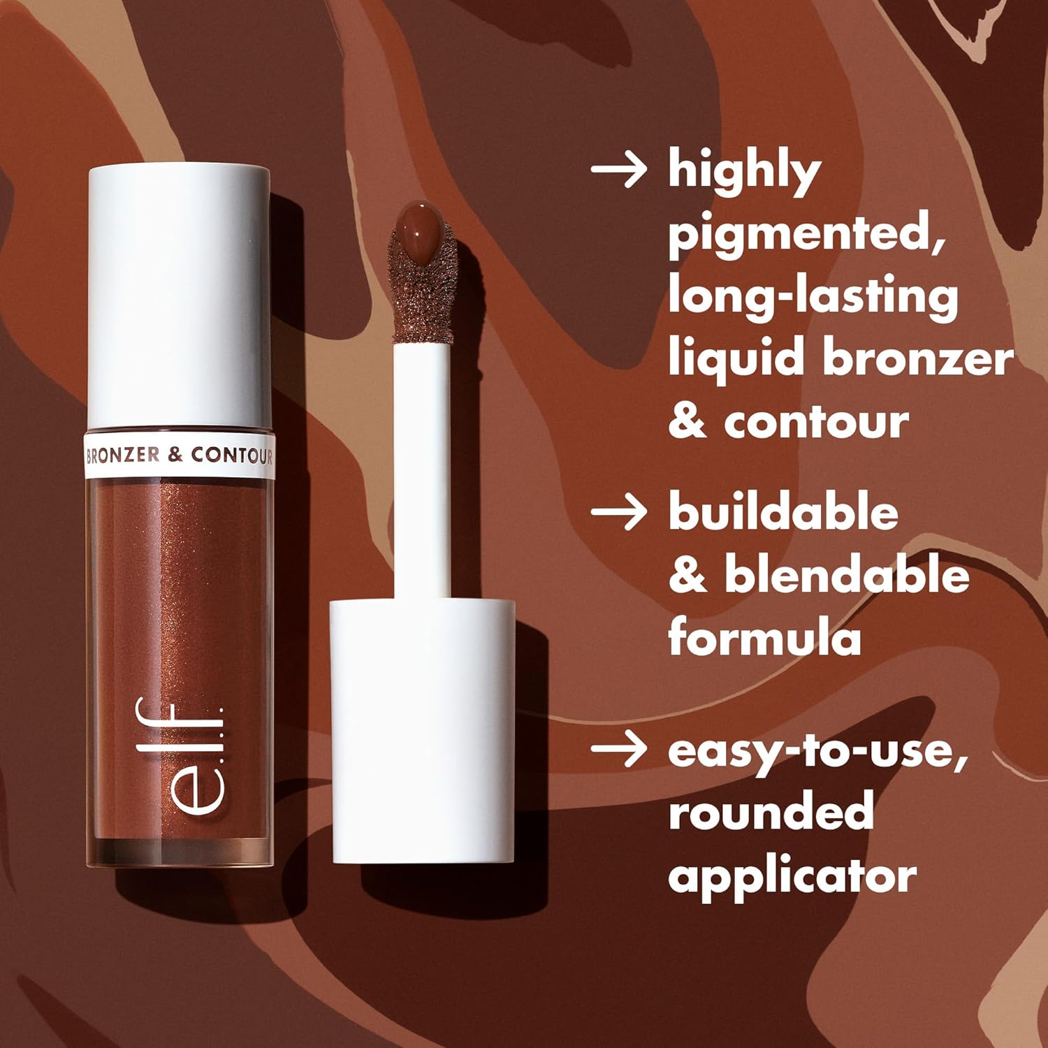 e.l.f. Camo Liquid Bronzer & Contour, Silky Highly Pigmented Formula, Creates a Long-Lasting Bronzed Glow & Natural Look, Vegan & Cruelty-Free, 1 Fair - Image 4