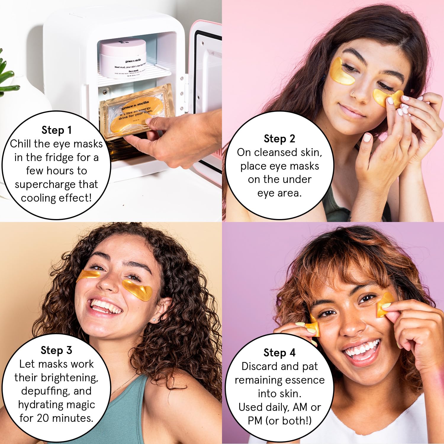 grace & stella Award Winning Under Eye Mask - Travel Essentials - Birthday Gifts for Women - Gel Eye Patches for Dark Circles, Puffy Eyes, Wrinkles, Undereye Bags - Vegan - Self Care (24 Pairs, Gold) - Image 5