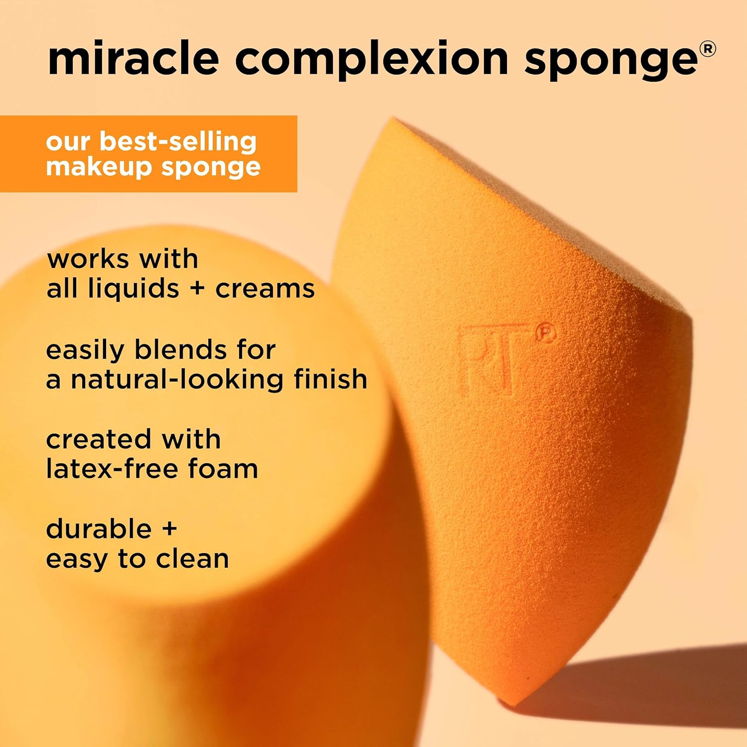 Real Techniques Miracle Complexion Sponge, Makeup Blender for Liquid and Cream Foundation, Full Coverage, Streak-Free Professional Makeup Tool, Cruelty Free, Vegan, Latex Free, 4 Count - Image 3