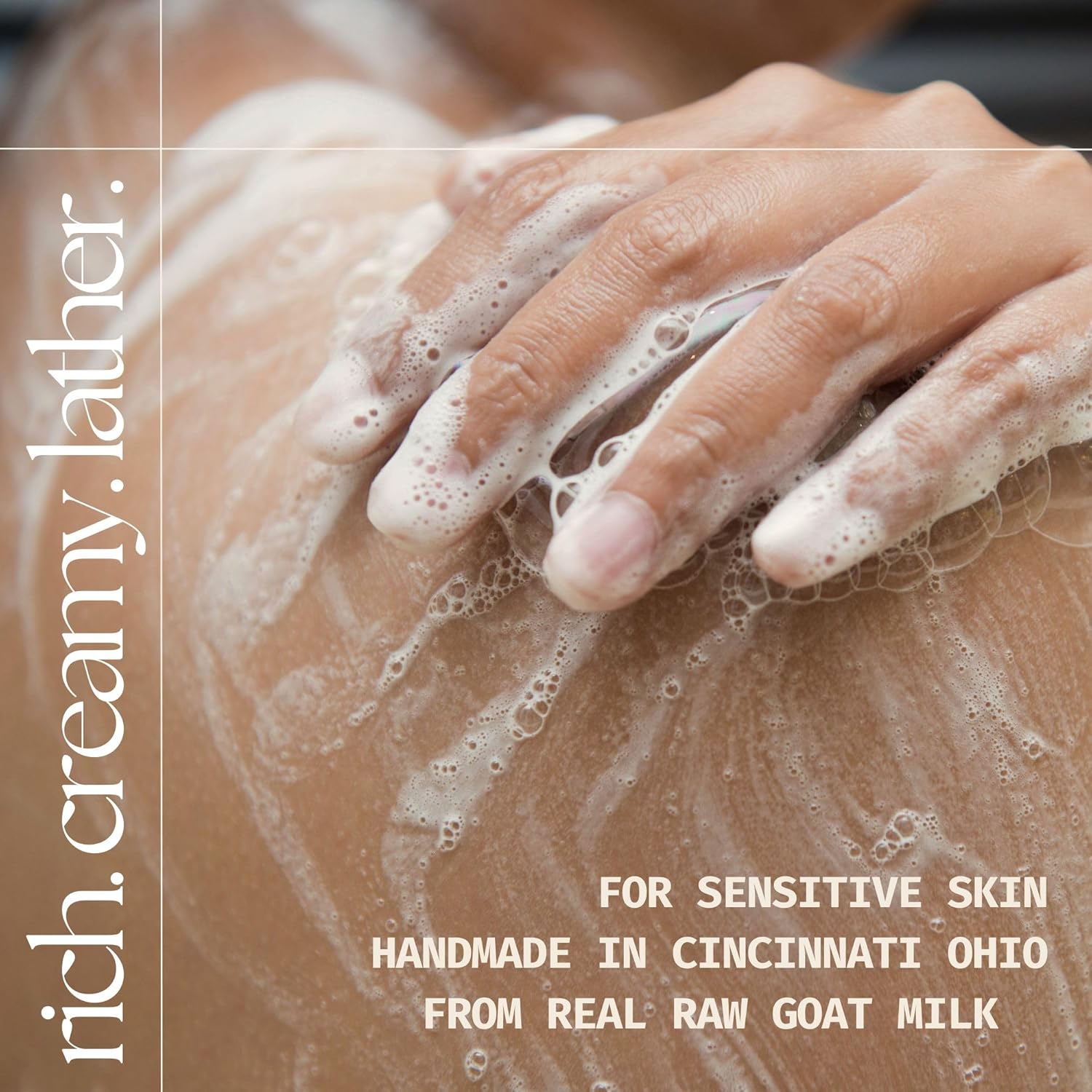 Premium Goat Milk Soap Bars - For Dry Skin, Gentle, Organic & Soothing - Made with Real Goat Milk - Large 5 OZ (Pack of 4) - (Oats and Honey) - Image 3