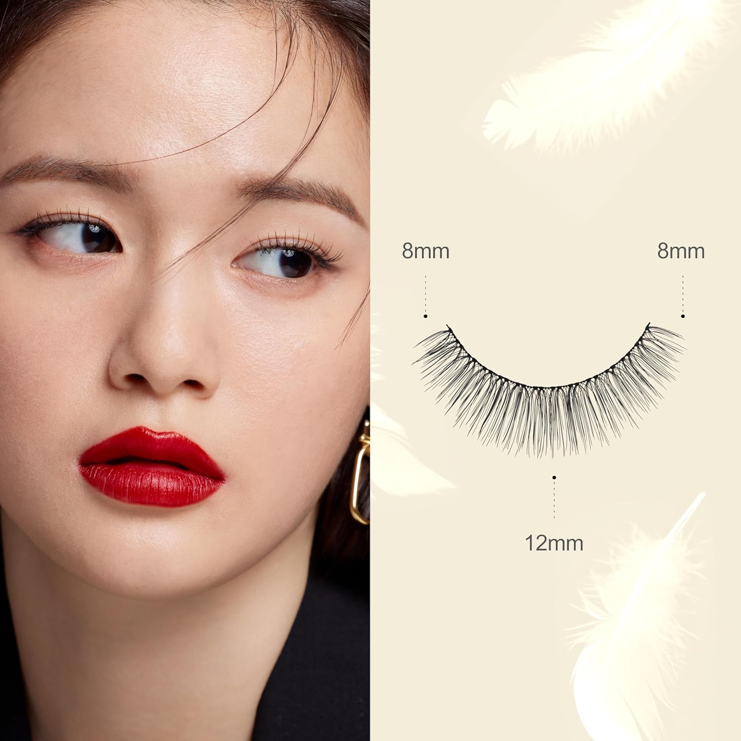 EYEME Eyelash NO.33 – 5 Set Pack with Tweezers, Natural Half Lashes for a Subtle Look, Lightweight False Eyelashes for Beginners, Flexible Lashes for a Comfortable Fit, Glue Not Included, K-Beauty - Image 3