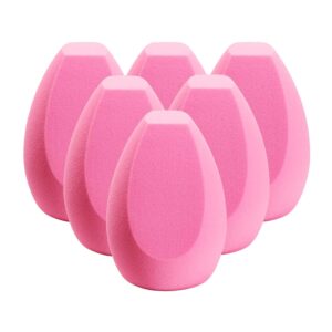 6pcs Makeup Sponge Set -Snowflakes Premium Beauty Makeup Sponge Blender Professional Foundation Sponge Latex Free Flawless Coverage of Powder, Cream, Liquid (Pink)