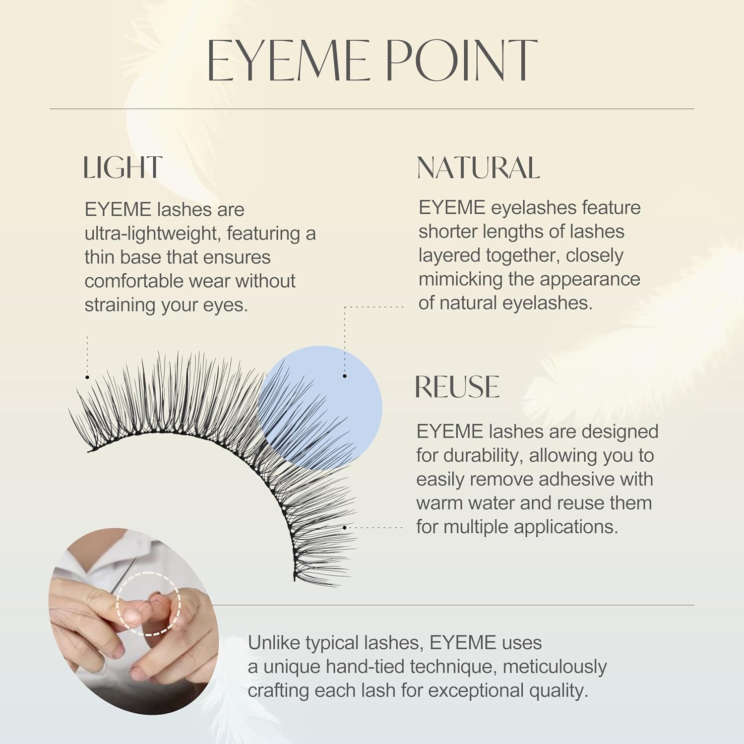 EYEME Eyelash NO.33 – 5 Set Pack with Tweezers, Natural Half Lashes for a Subtle Look, Lightweight False Eyelashes for Beginners, Flexible Lashes for a Comfortable Fit, Glue Not Included, K-Beauty - Image 4