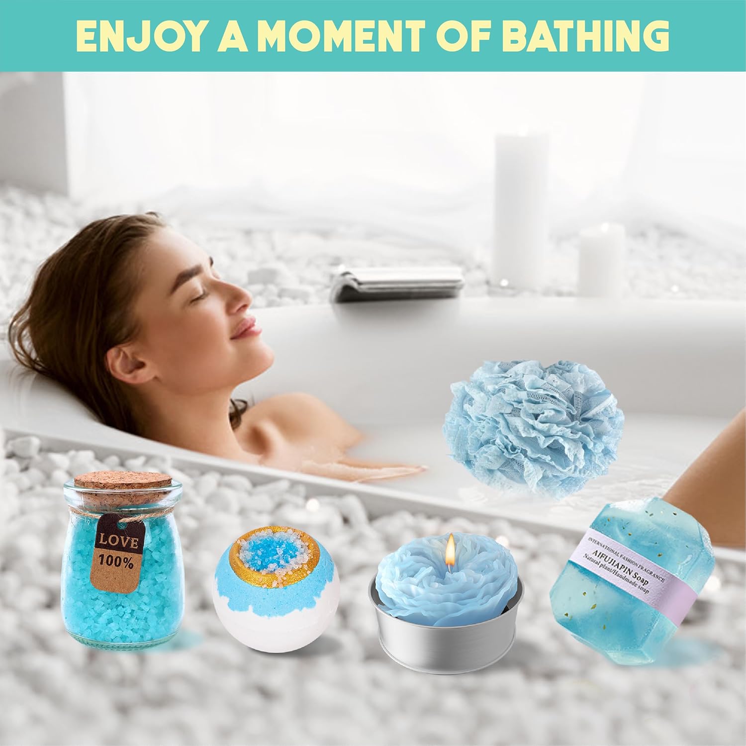 Birthday Gifts for Women Self Care Gifts Get Well Soon Gifts, Ocean Relaxing Spa Gifts Basket Care Package w/Luxury Flannel Blanket, Unique Idea for Mom Her Friends Sister Wife - Image 5