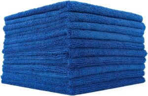 The Rag Company – Edgeless 365 Microfiber Towels (10-Pack) Premium 70/30 Blend, Professional Polishing, Wax Removal, Auto Detailing, 365gsm, 16in x 16n, Royal Blue