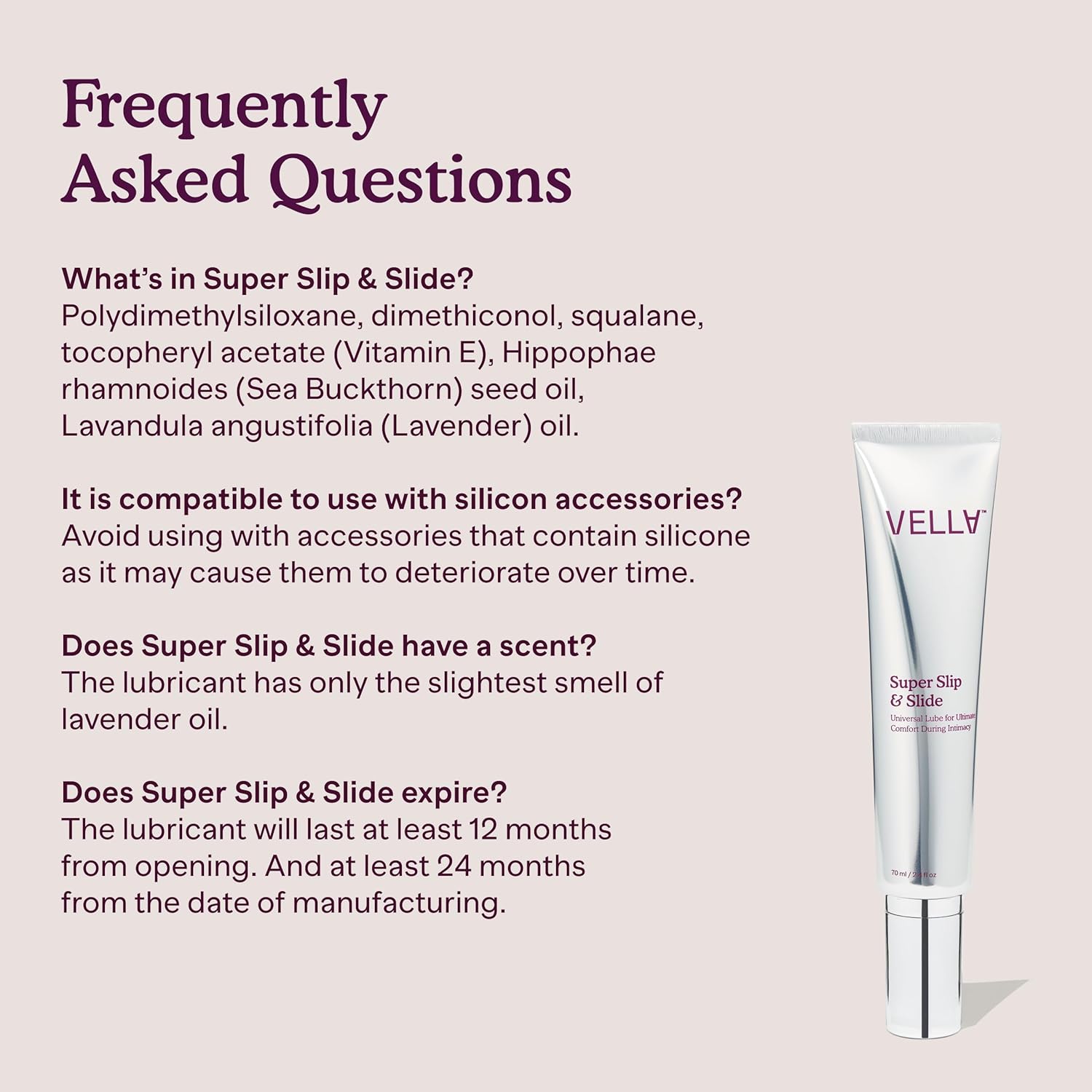 Vella Super Slip & Slide Non-Greasy Silicone Based Glide for Women & Couples, Feminine Care, Intimate Body Glide with Luxury Skincare Ingredients Squalane & Sea Buckthorn for Lasting Hydration - Image 7