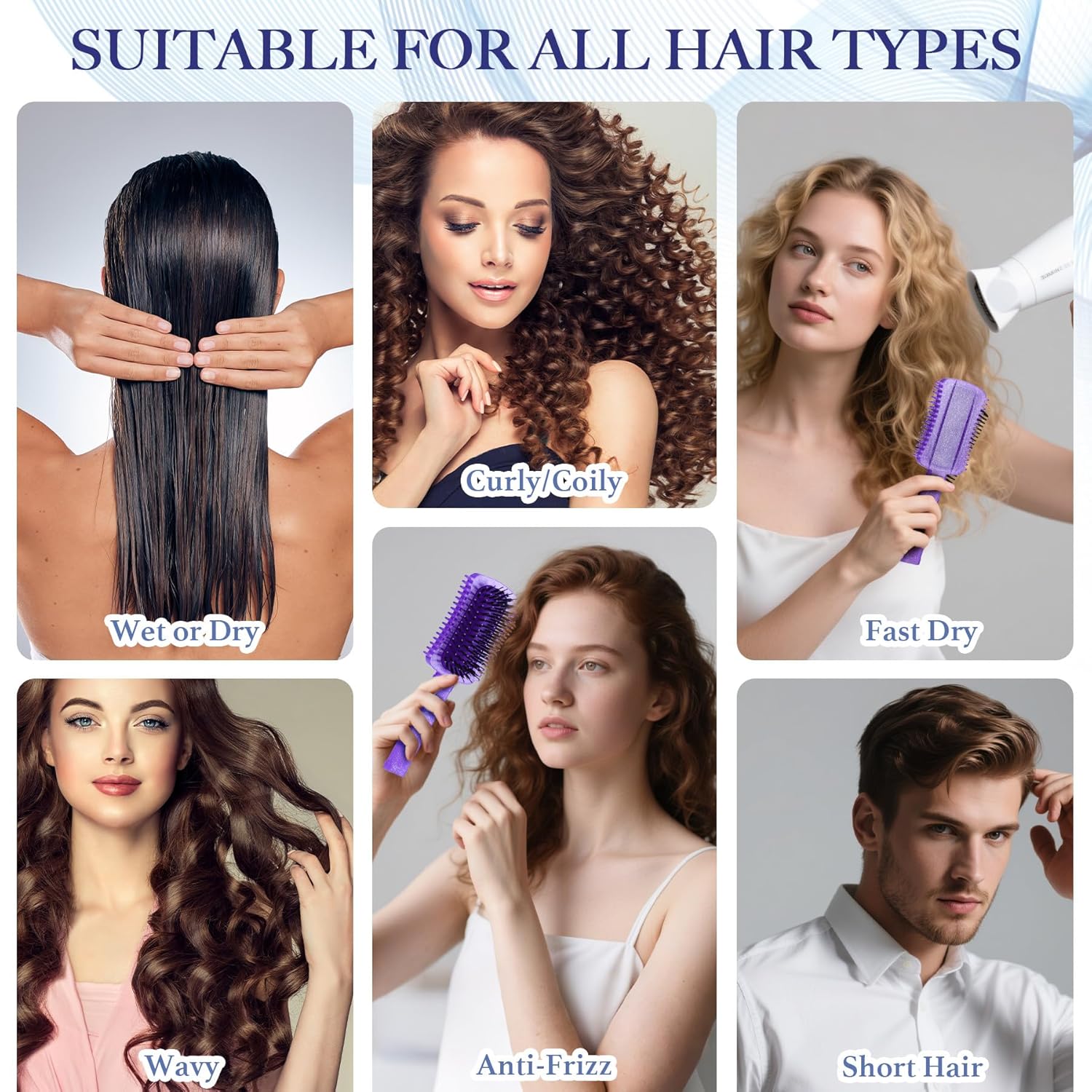 Curly Hair Brush Defining, Volume Curl Defining Brush for Effortlessly Detangling Shaping and Styling Women's Curls, Reduce Pulling (Flash Purple) - Image 6