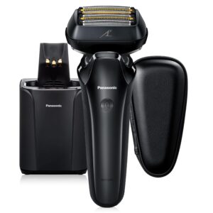 Panasonic ARC6 Electric Razor for Men Face, Wet/Dry Shavers for Men with Foil Shaver, Premium Automatic Cleaning and Charging Station, Ultra-Fast 6-Blade & Pop-up Trimmer – ES-LS9A-K (Black)