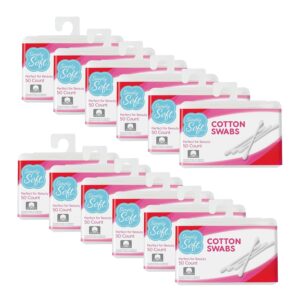 Simply Soft Cotton Tip Applicators, Cotton Swabs with Double Round Tips, for Hygiene & Beauty Care, (50/pk, 12 pks)