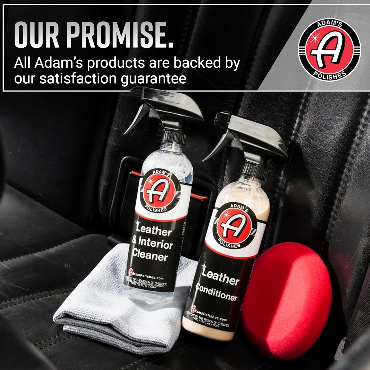 Adam's Polishes Leather Care Kit - Leather Cleaner & Conditioner Car Cleaning Supplies | UV Protection for Interior Accessories Steering Wheel Seat Dash Vinyl Shoe Polish Jacket - Image 8
