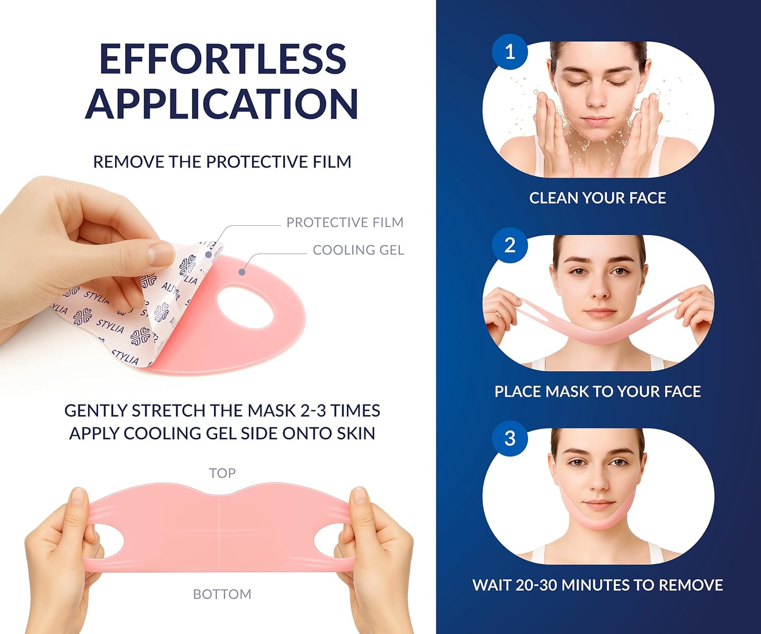 STYLIA V Line Lifting Collagen Face Mask - Double Chin Strap for Women - Jawline Shaper Face Lift Tape - Neck Lift Collagen Mask - Chin Strap for Sleeping - Hyaluronic Acid, Aloe Vera, Cica 10PC - Image 8