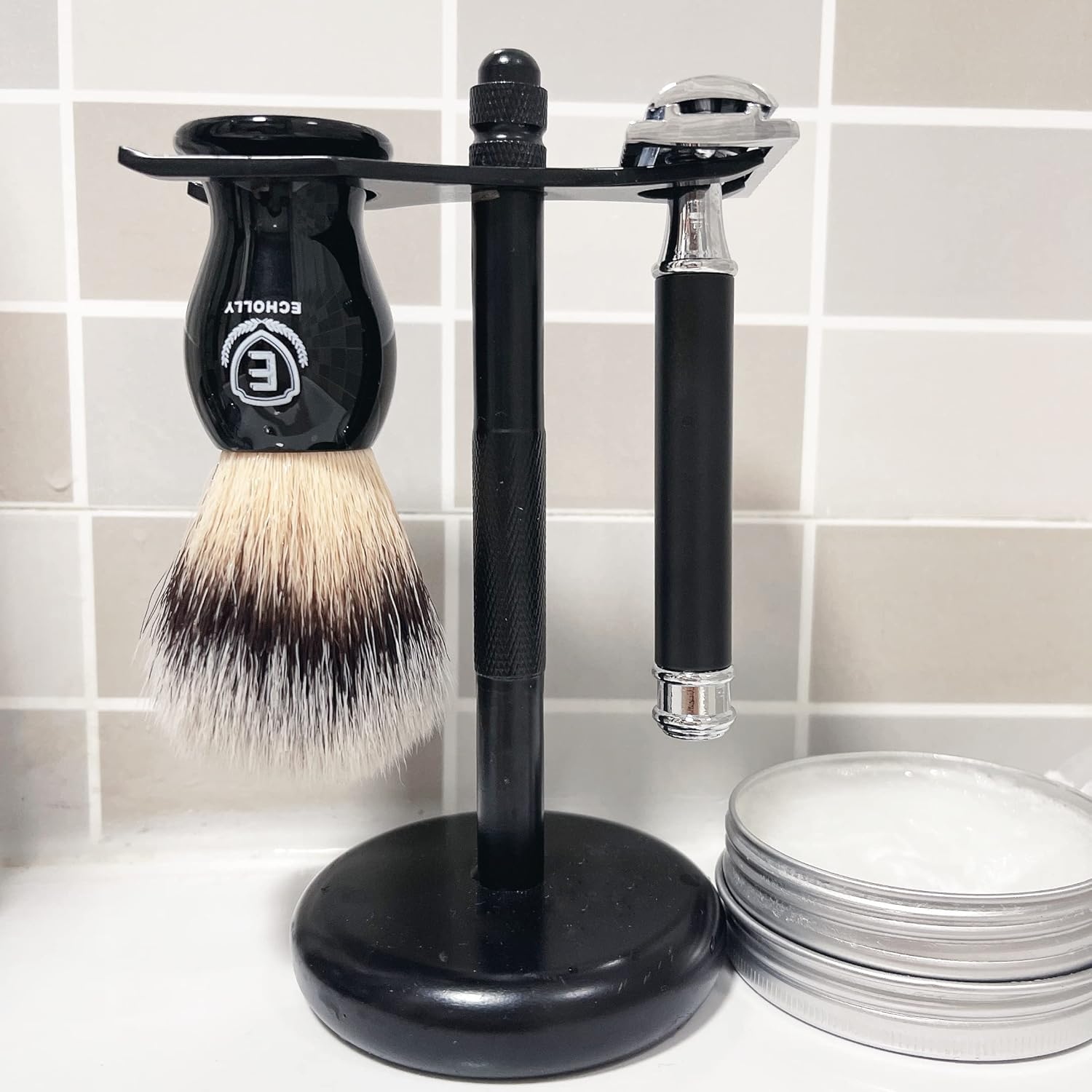 Luxury Shaving Brushes For Men by Echolly-Super Strong NO Shedding Bristle Shave Brushes for Men-Smooth Acrylic Handle Legacy Shave Brush-Rich and Fast Lather Shaving Cream Brush Gifts for Fathers Day - Image 7