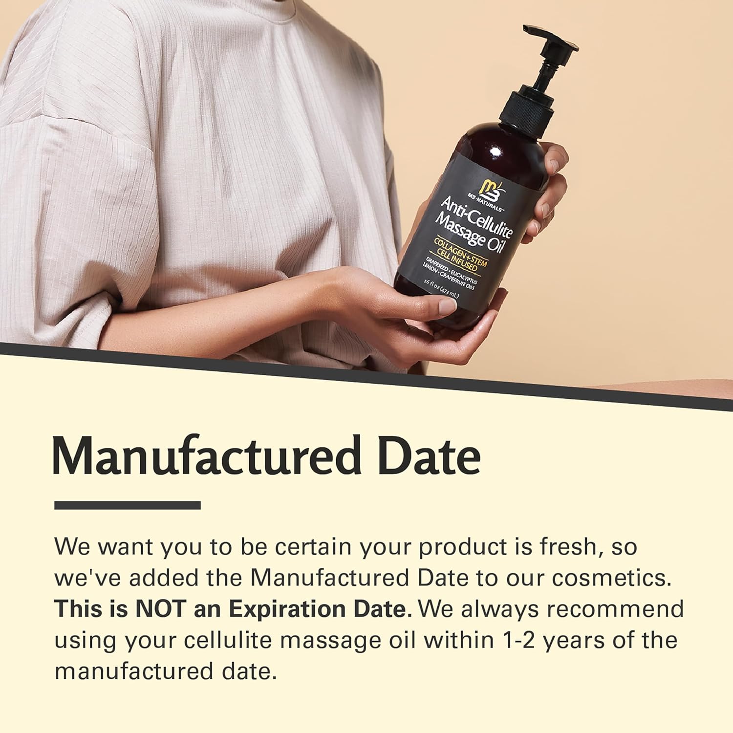 M3 Naturals Firming Body Massage Oil with Collagen & Stem Cell – Helps Smooth The Appearance of Cellulite & Improve Skin Texture – Refreshing Aromatherapy Body Oil for Legs & Full Body – 8 Fl Oz - Image 7