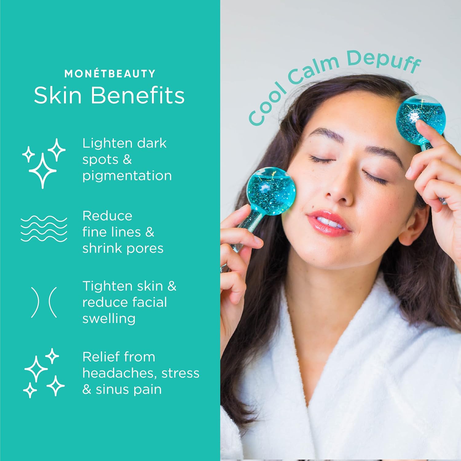 Ice Globes for Face, Freezer Safe and Highly Effective Facial Globes for Daily Beauty Routines, Face Roller to Tighten Skin, Reduce Puffiness, Enhance Circulation and Complexion (Purple) - Image 2