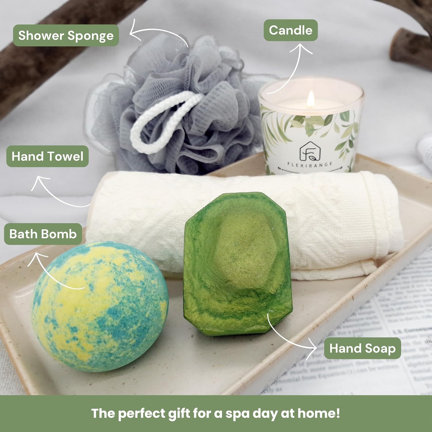 Birthday Gifts for Woman, Get Well Soon Gift Baskets for Women, Relaxing gifts for Women, Self Care Gifts, Spa kit for Woman, Wooden Box, Green Gifts for Wife, Girlfriend - Image 6