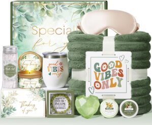 Birthday Gifts for Women Self Care Gifts, Relaxing Spa Gifts Baskets Get Well Soon Gifts Care Package for Women with Blanket, Unique Gifts Idea for Mom Mother Her Wife Girlfriend Best Friend Sister