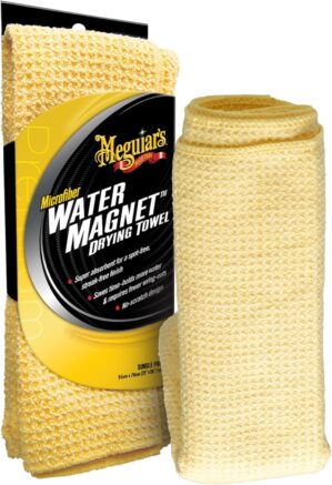 Meguiar’s Water Magnet Microfiber Drying Towel, Premium Car Wash Microfiber Towel That’s Super Plush, Water Absorbent & Scratch-Free Big Microfiber Towels for Cars, 1 Pack