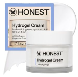 Honest Beauty Hydrogel Cream with Hyaluronic Acid | Lightweight, Moisturizing Water Cream | Gentle for Sensitive Skin, Fragrance Free, Vegan | 1.7 fl oz