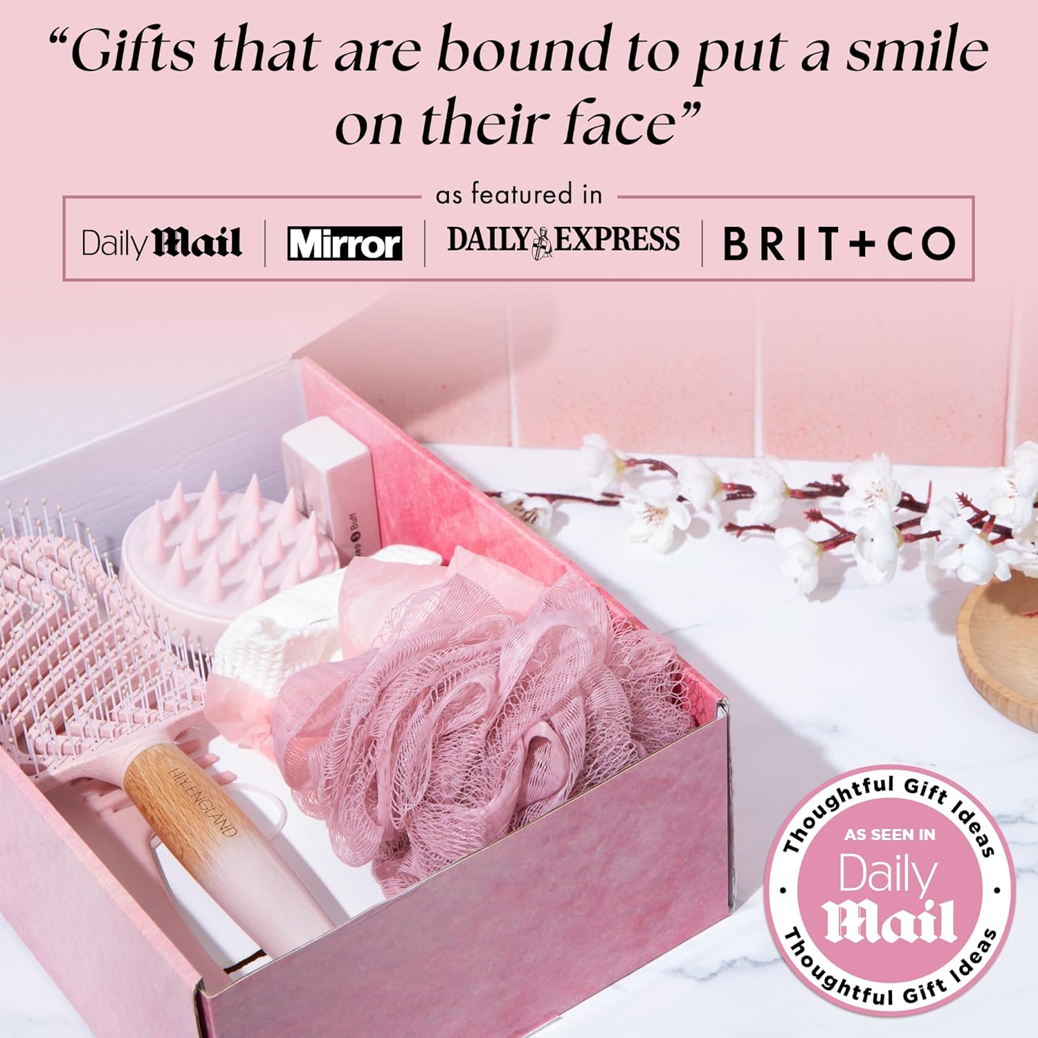 Lily England Mom Birthday Gift Set - 7-Piece Luxury Spa Gift Kit with Brush & Eye Mask - Attractive Birthday Gifts for Mom - Birthday Gift for Ultimate Self-Care Pampering - Image 4