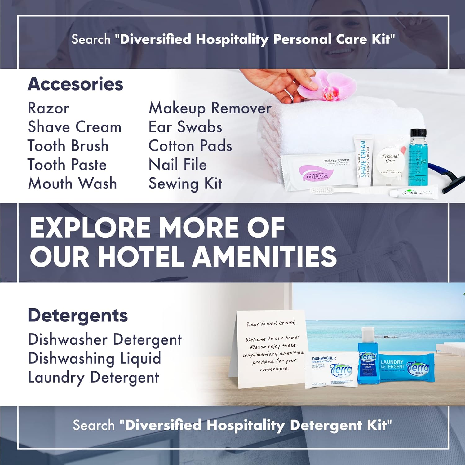 Personal Care Travel Toiletries | 1-Shoppe Amenities Kit | Travel Shaving Set, Toothbrush & Paste, Mouthwash, Makeup Wipes, Swabs, Nail File & Sewing Kit | 75 Pieces - Image 6