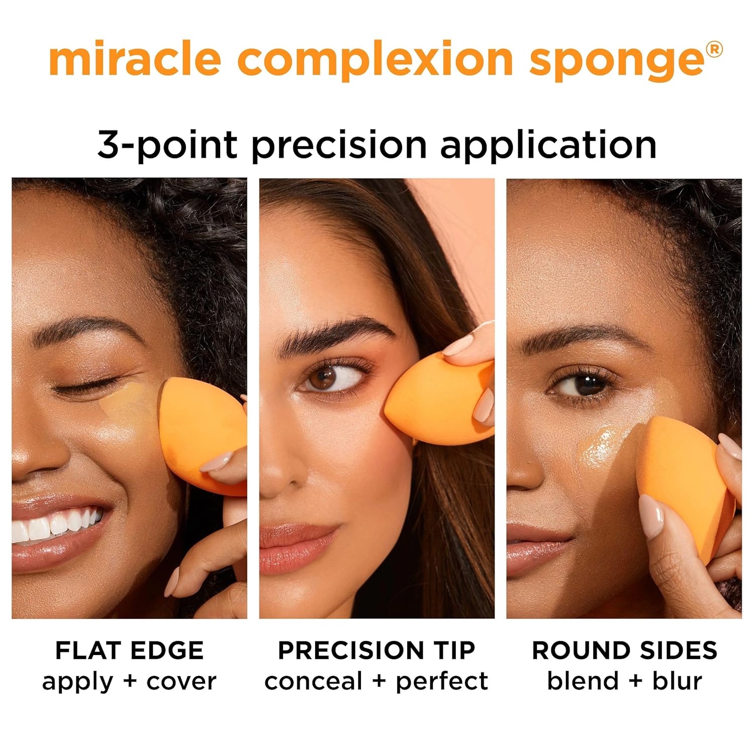 Real Techniques Miracle Complexion Sponge, Makeup Blender for Liquid and Cream Foundation, Full Coverage, Streak-Free Professional Makeup Tool, Cruelty Free, Vegan, Latex Free, 4 Count - Image 4