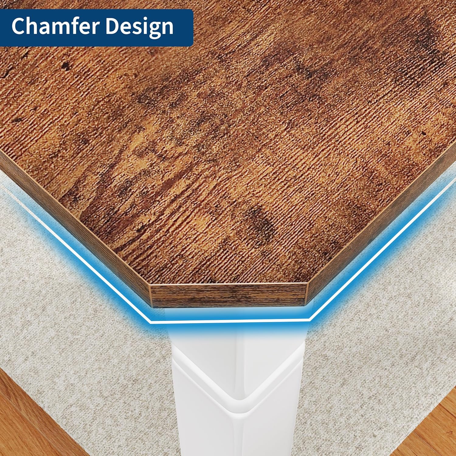 79" Large Industrial Dining Room Table for 6-8 People Rectangular Wood Kitchen Table Modern Farmhouse Dining Table Kitchen Dining Room Table with Heavy Duty Metal Legs forKitchen, Living Room - Image 4