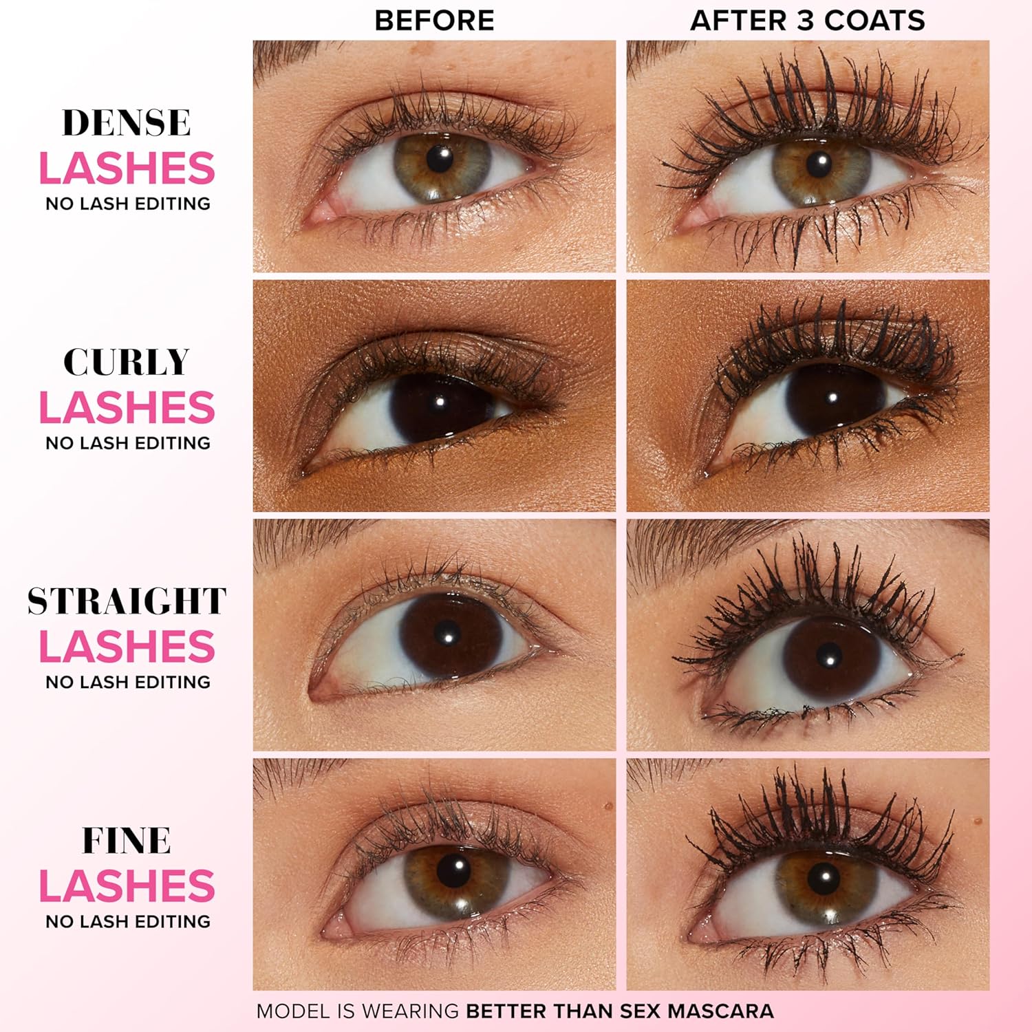 Too Faced Better Than Sex Volumizing Mascara | Volume, Length + Peptides - Image 2