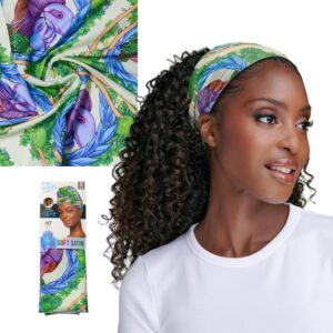 KISS Colors & Care Limited Edition BIFC Premium Soft Satin Wrap Scarf, Smooth & Comfortable All Day Wear, Minimize Frizz, Prevent Breakage, 60” X 16″ Extra-Long Scarf – Jacques Agbobly