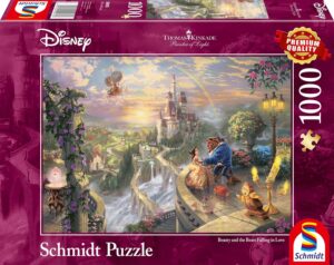 Schmidt Spiele 59475 Thomas Kinkade, Disney, Beauty and The Beast, Jigsaw Puzzle, 1000 Pieces, Amazon Exclusive