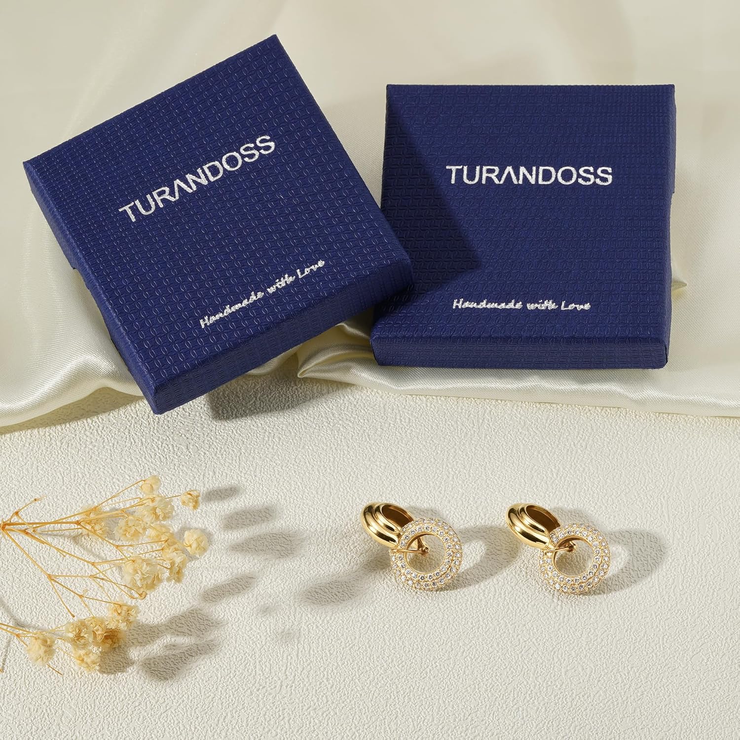 Turandoss Huggie Hoop Earrings for Women Girls, Dainty 14K Gold Plated Twisted Rope Earring, Hypoallergenic Cubic Zirconia Paperclip Link Drop Dangle Hoop Earring for Women Trendy Jewelry Gifts - Image 7