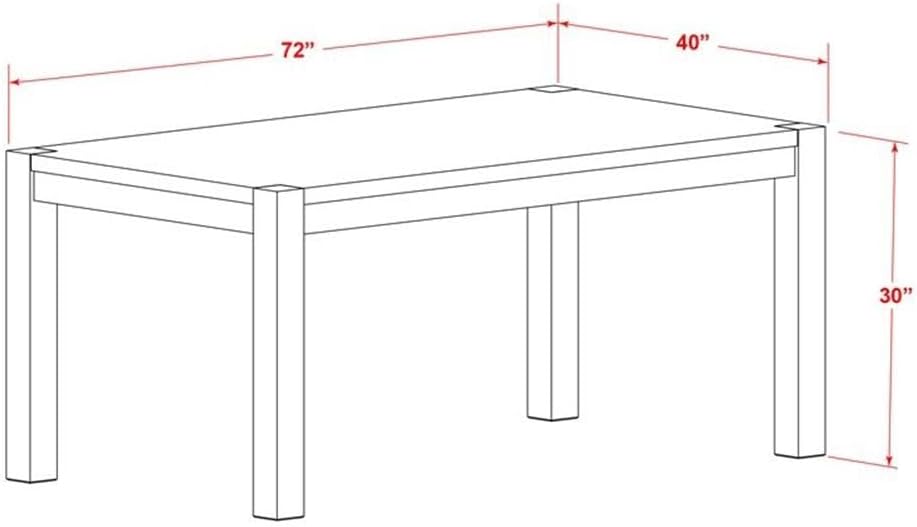 East West Furniture LM7-07-T Lismore Modern Dining Table - Rectangle Rustic Farmhouse Table, 40x72 Inch, Jacobean - Image 3