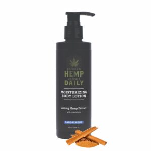 Premium Hemp Daily Ultra-Moisturizing Body Lotion – Face Moisturizer & Hand Cream – Dry Skin Care Cream with Hemp Seed & Essential Oils – Sandalwood – 8oz (Pack of 1)