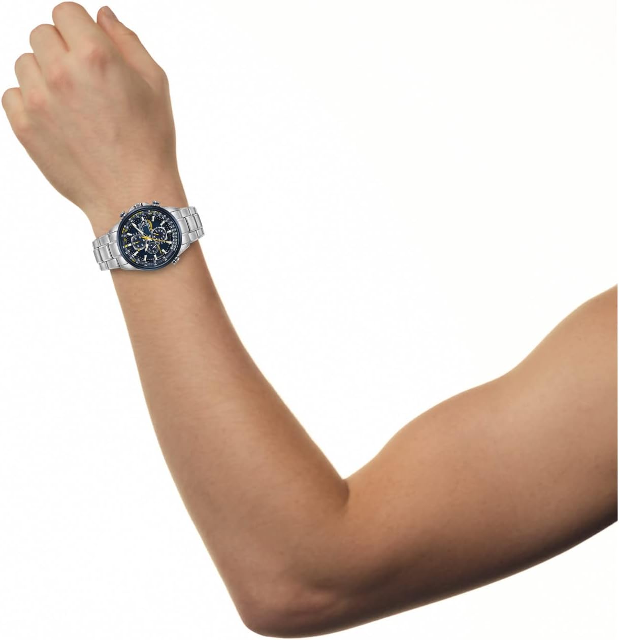 Citizen Men's Eco-Drive Sport Luxury World Chronograph Atomic Time Keeping Watch in Stainless Steel, Blue Dial (Model: AT8020-54L) - Image 11