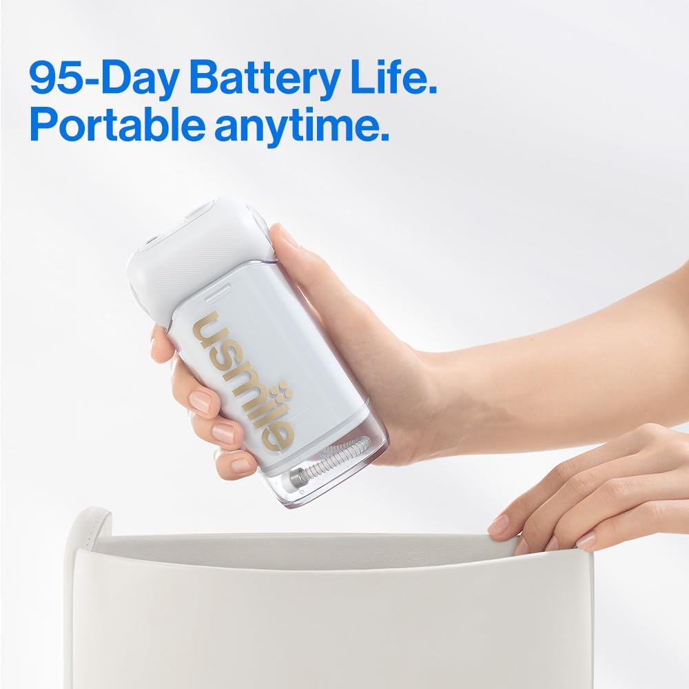 usmile C10 Portable Water Flosser – Travel-Friendly, 95-Day Battery, 4 Modes, 360° Nozzle, 180ml Tank, IPX7 Waterproof, Dentist-Recommended for Braces, Implants & Sensitive Gums (White) - Image 7