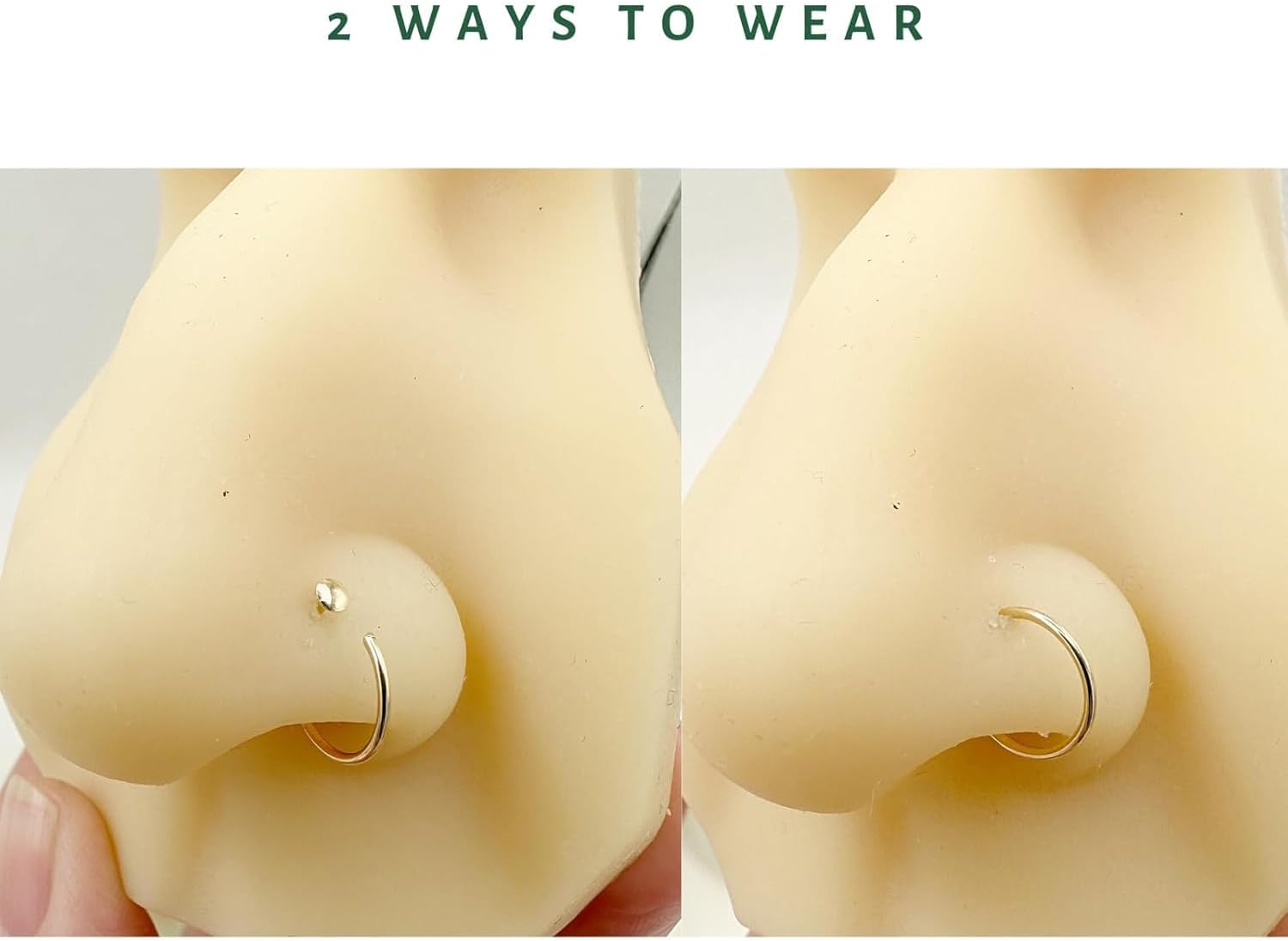 LUCKYJEWUS Small Thin Nose Ring Hoop for Women, 14k Gold Filled or 925 Sterling Silver Nose Piercing Jewelry, Adjustable - Image 7