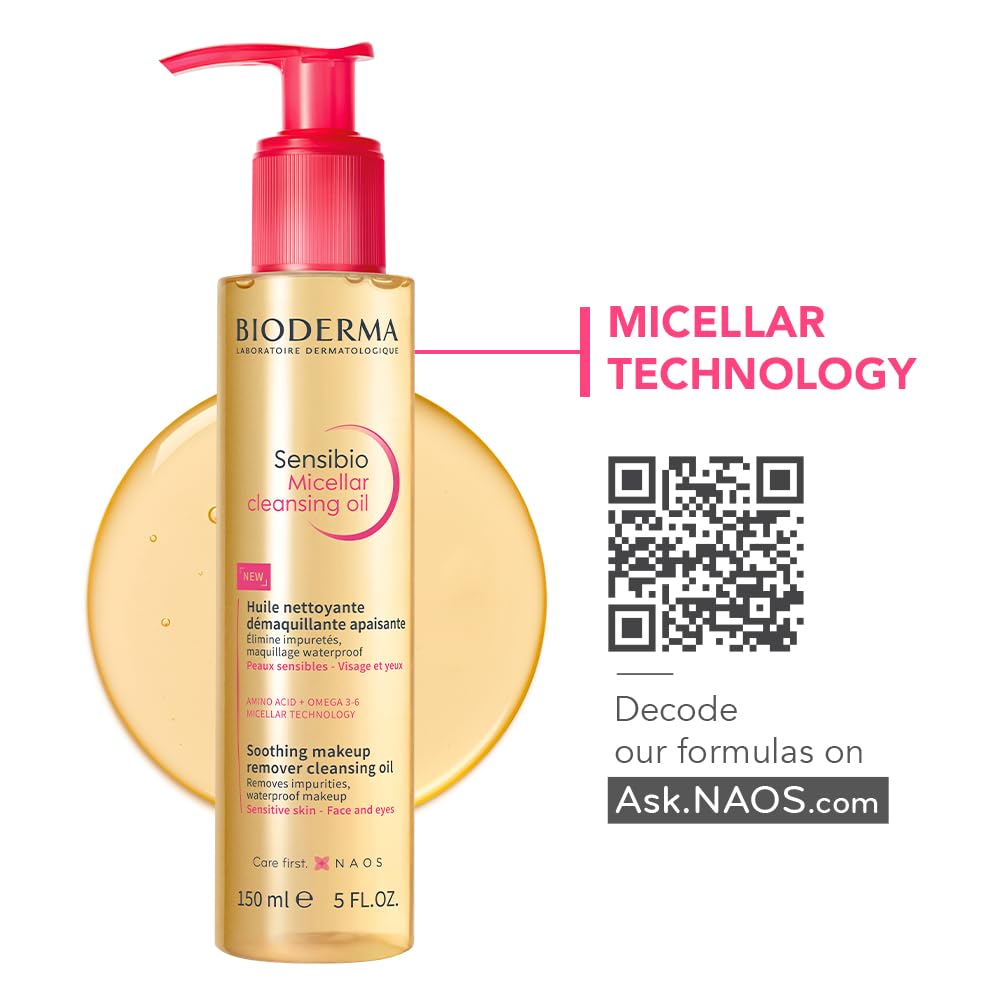 Bioderma Sensibio Micellar Cleansing Oil, 1st Ecobiological Micellar Formula Gentle Face Cleanser That Deeply Cleanses, Soothes & Nourishes Skin with Oil-to-Milk Texture, Fragrance-Free, 5 Fl Oz - Image 8