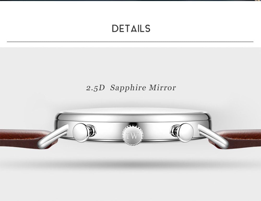 Luxury Men's Big Dial Chronograph Sapphire Glass Waterproof Quartz Black Leather Gold Watches - Image 4