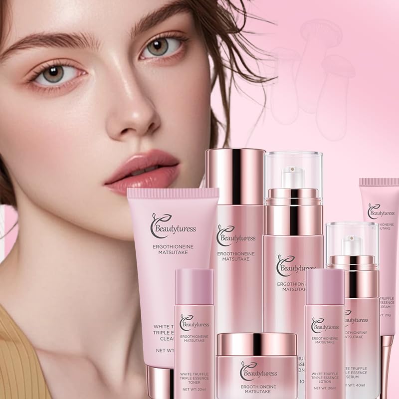 8-Piece Korean Luxury Ergothioneine Skincare Set - Enrich with Matsutake Extract & Hyaluronic Acid for Deep Moisturizing & Lock in Moisture, Gentle for All Skin Types, Daily Use korean skincare set - Image 2