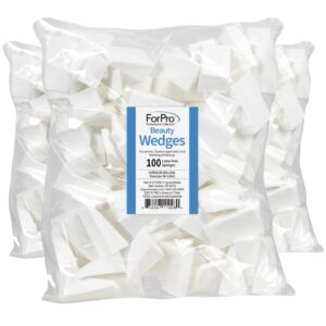 ForPro Professional Collection Beauty Wedges, Latex Free Foam Sponges, Makeup Blenders for Powder and Liquid Makeup, 100-Count (Pack of 3)