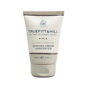 Truefitt & Hill Shaving Cream Tube – Ultimate Comfort – Premium Glycerin-Based Lather, Smooth Glide, and Hydration for a Luxurious Shave, No Added Fragrance – 2.65 oz.